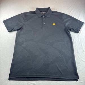 Loudmouth Golf Polo Mens L Black Floral Shirt Performance Preppy Luxury Casual